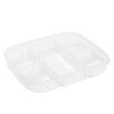 JWDX Food Storage Clearance, Divided Veggie Tray with Lid Vegetable Storage Square Relish Serving Platter with 5/6 Compartment Snack Container A