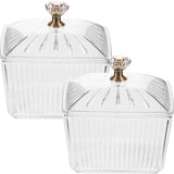 JWDX Food Storage Clearance, 2Pcs Sweets Jars Candy Jar Sugar Snacks Bowl Cookie Container Buffet Storage Container with Lid As shown