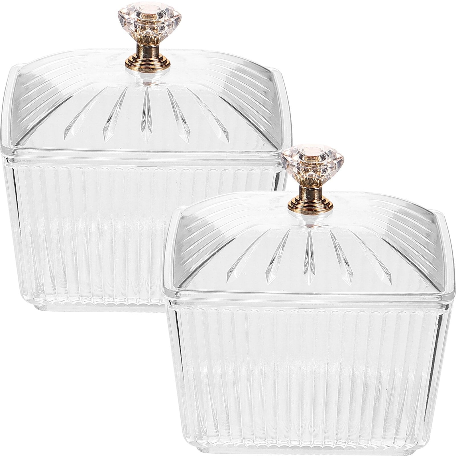 JWDX Food Storage Clearance, 2Pcs Sweets Jars Candy Jar Sugar Snacks Bowl Cookie Container Buffet Storage Container with Lid As shown