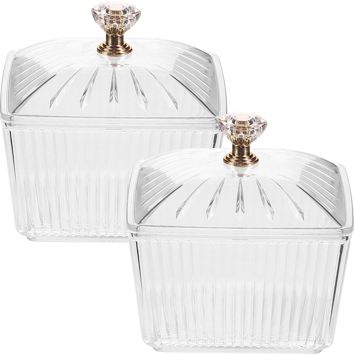 JWDX Food Storage Clearance, 2Pcs Sweets Jars Candy Jar Sugar Snacks Bowl Cookie Container Buffet Storage Container with Lid As shown