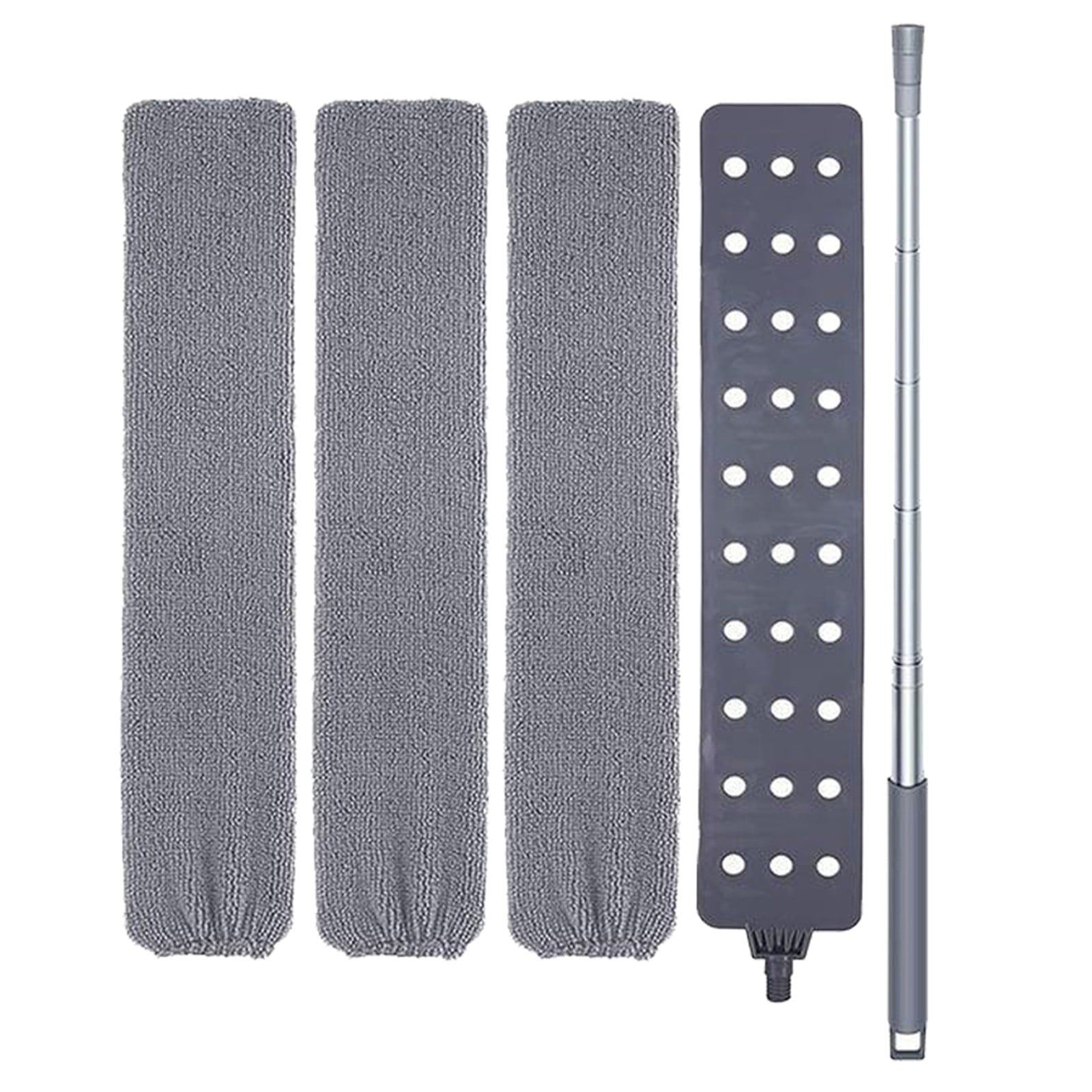 JWDX Dusting Duster Clearance, Retractablegap Dust Brush with 3 Pieces of Superfiber Dust Cloth Long Handle Retractable to 112 Inches Washable for Cleaning Appliances Furniture Sofas As shown