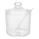 JWDX Seasoning Box Clearance, Clear Glass Sugar Bowl Set with Lid and Spoon A