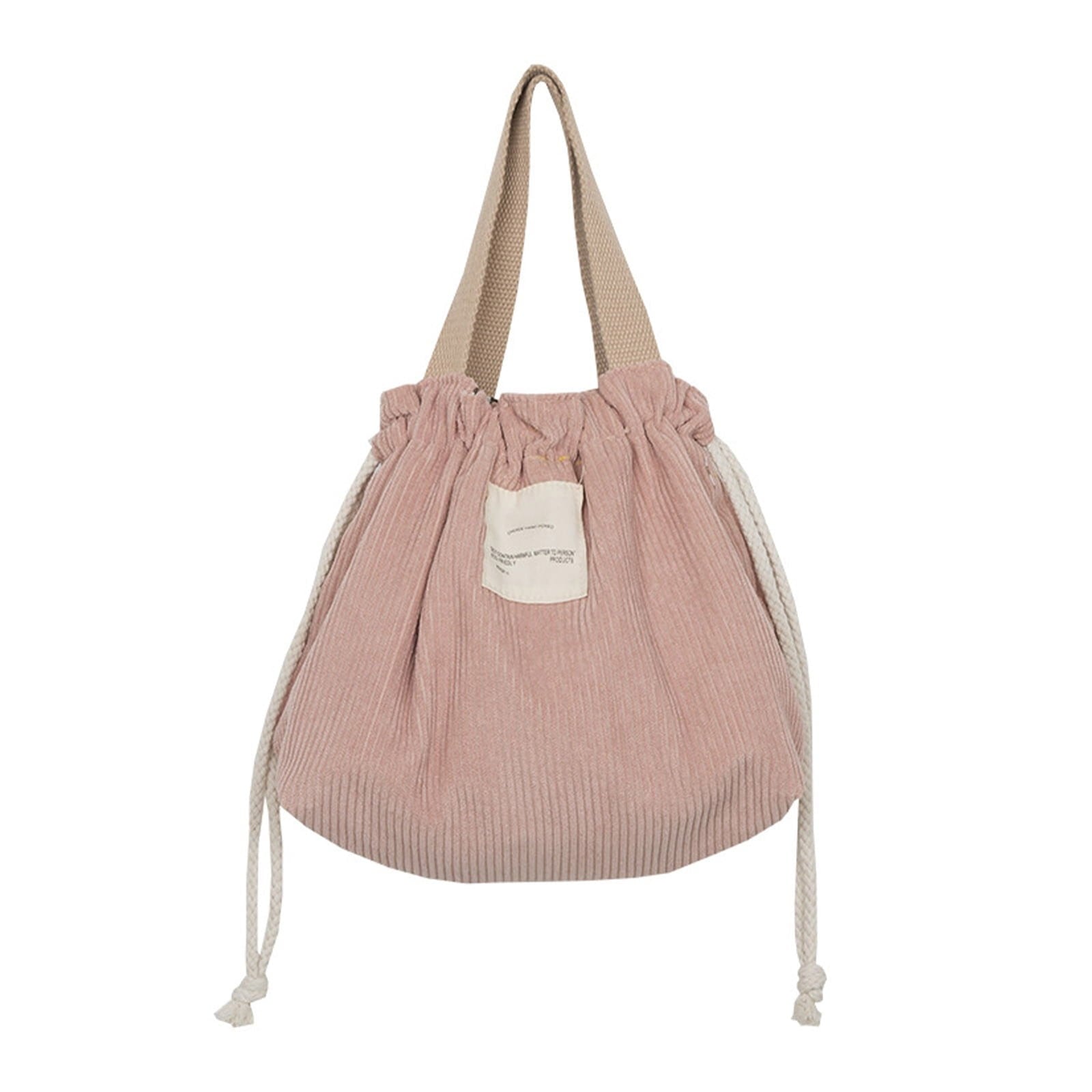 JWDX Food Storage Clearance, Drawstring Cosmetic Bag Japanese Tote Bag Corduroy Makeup Bag Travel Storage Organizer Corduroy Canvas Lunch Bag Dinner Container Food Storage Bags Pink