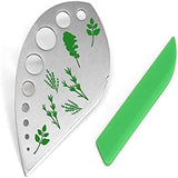 JWDX Vegetable Cutter Clearance, Herb Stripper Jiaedge Green 9 Holes Stainless Kitchen Herbs Stripping Tool Metal Herb Peeler for Collard Greens Stripper As shown