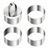 JWDX Cooking Utensils Clearance, 4 Pcs Round Ring for Cooking Stainless 3 Inch Food with 1 Pusher for Cake Dessert Tartare Dessert with Pusher and Lifter Cooking Rings Tartare As shown