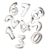 JWDX Biscuit Moulds Clearance, Numbers Cookie Cutters 2 Inches 9Pcs Jelly Fondant Cutter Set Stainless Large Number Cutter for Fondant Cake Fruit Vegetables or Dough Stainless As shown