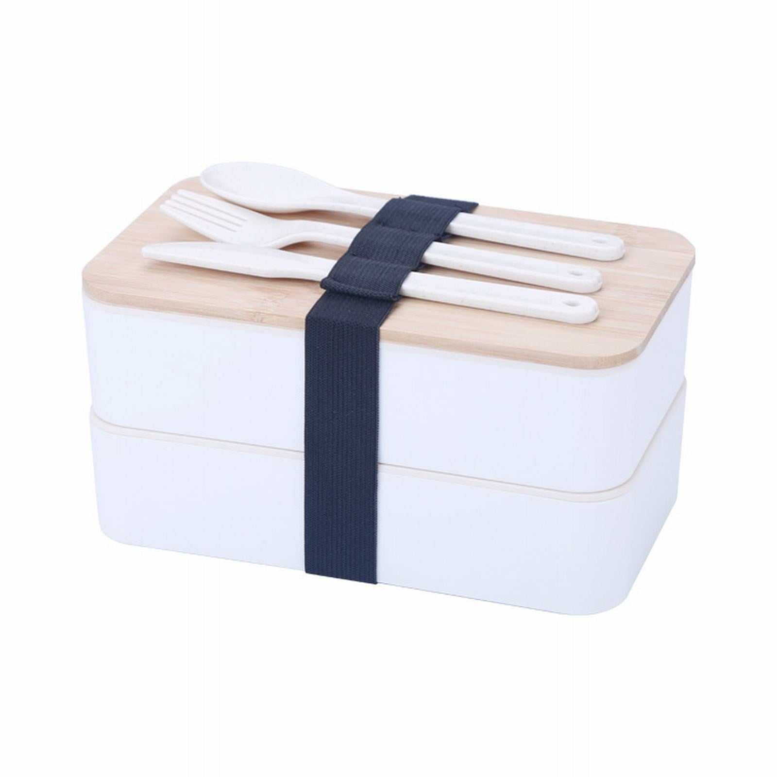 JWDX Tableware Clearance, Box Lunch Box Japanese 2 Layer Food Container with Cutlery Spoon and Fork Divided Salad Box for Men and Women WH2