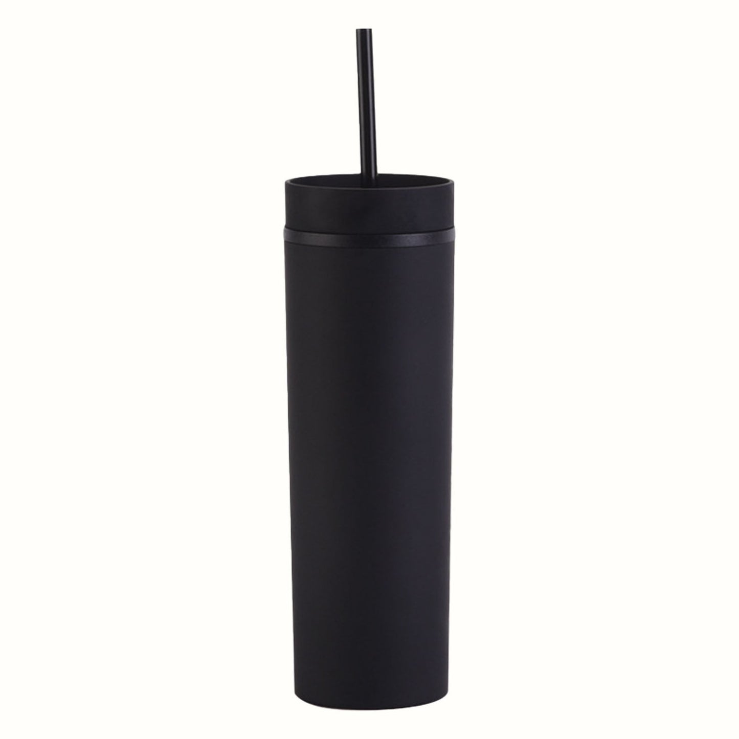 JWDX Glass and Bottle Clearance, 16Oz Tumbler with Lid and Plastic Water Coffee Tumbler Cup Water Bottle Slim Double Wall Reusable Plastic Tumbler Cups Travel Mug Coffee Cup 450Ml BKA