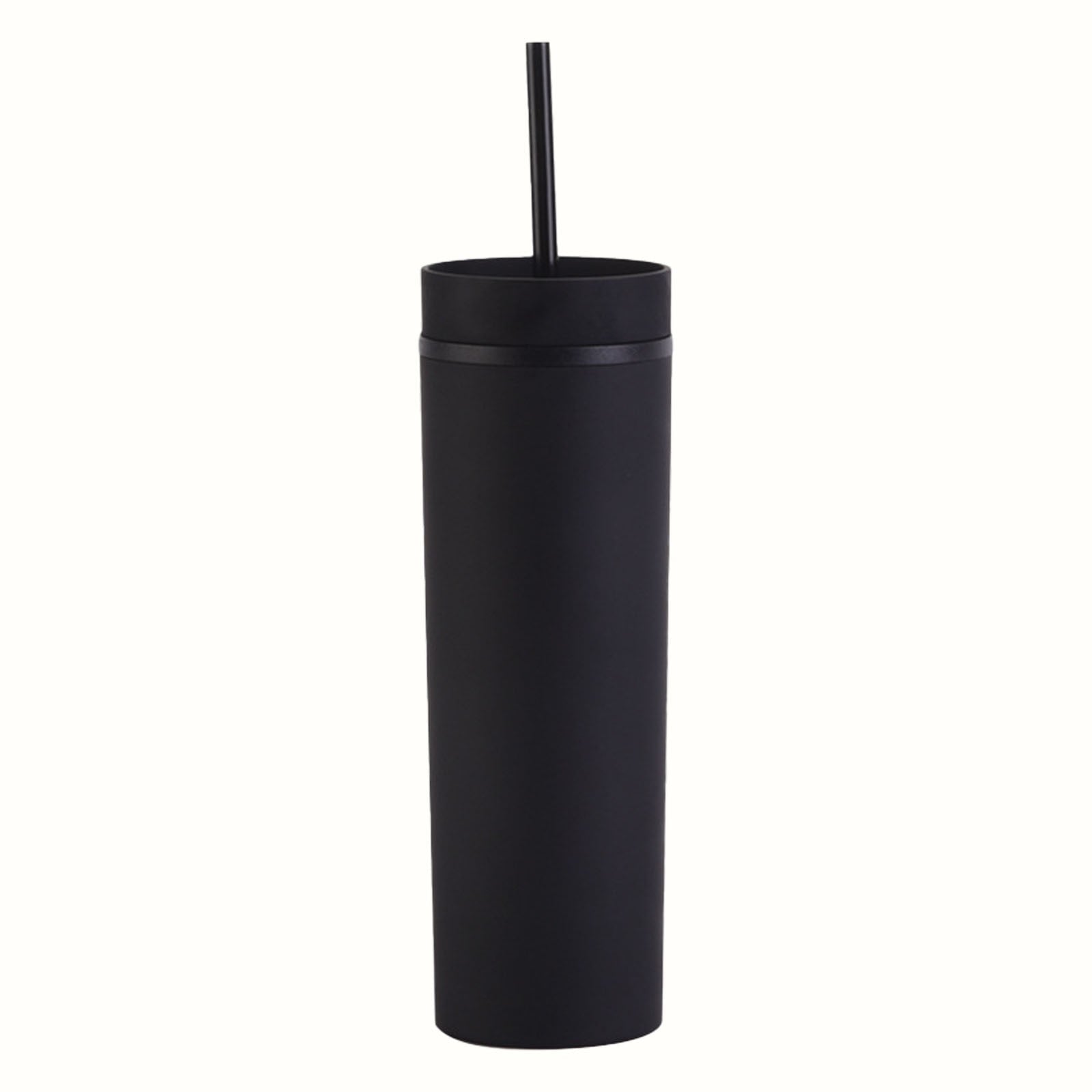 JWDX Glass and Bottle Clearance, 16Oz Tumbler with Lid and Plastic Water Coffee Tumbler Cup Water Bottle Slim Double Wall Reusable Plastic Tumbler Cups Travel Mug Coffee Cup 450Ml BKA