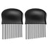 JWDX Crinkle Chopper, 2Pc Wavy Potato Soap Cutting Tool French Fry Slicer Stainless Steel Blade Wooden Handle Serrator Chopping Knife Z1-B