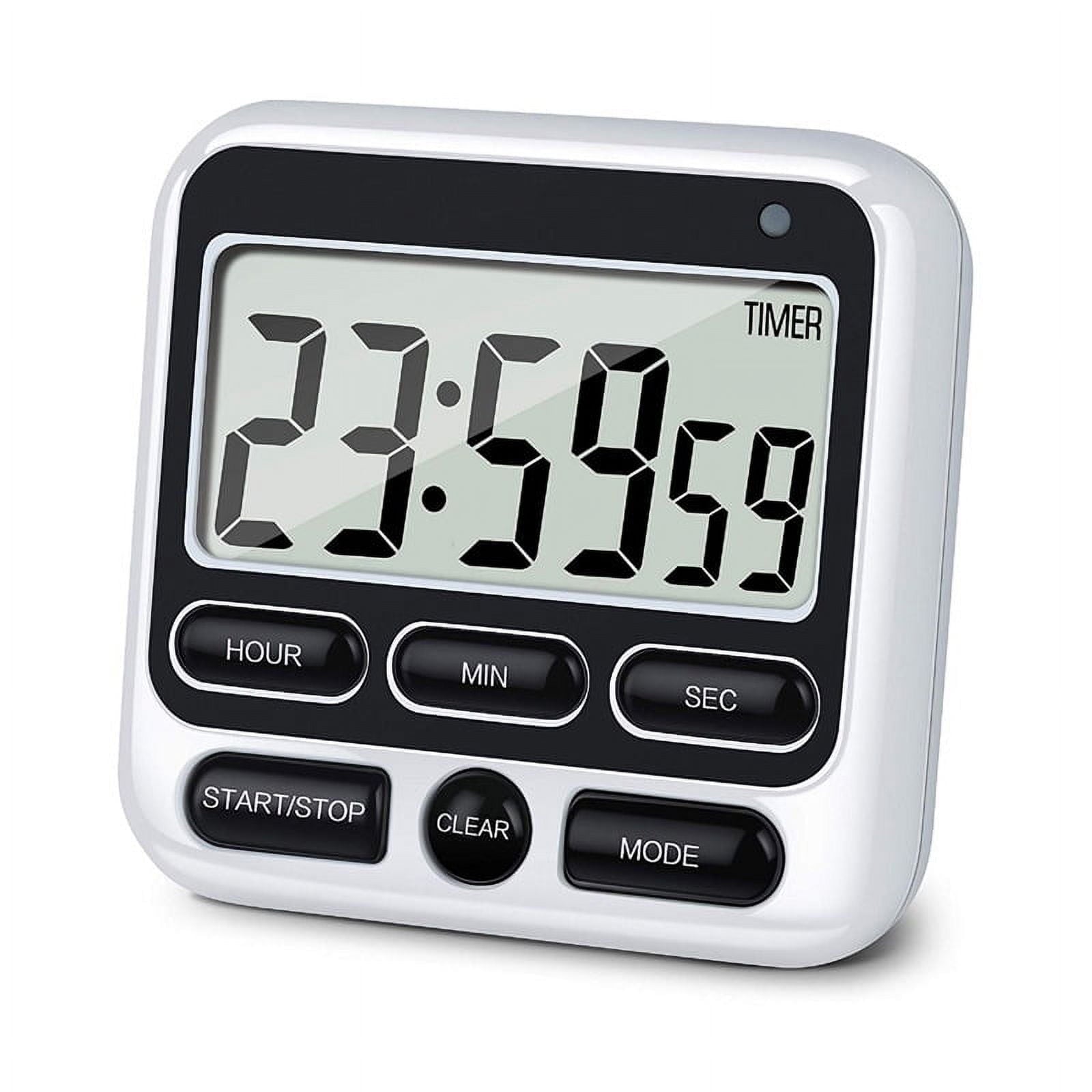 Digital Countdown Kitchen Timer -Count Up Down Magnetic Timer Clock for Cooking Baking Gym Students Black