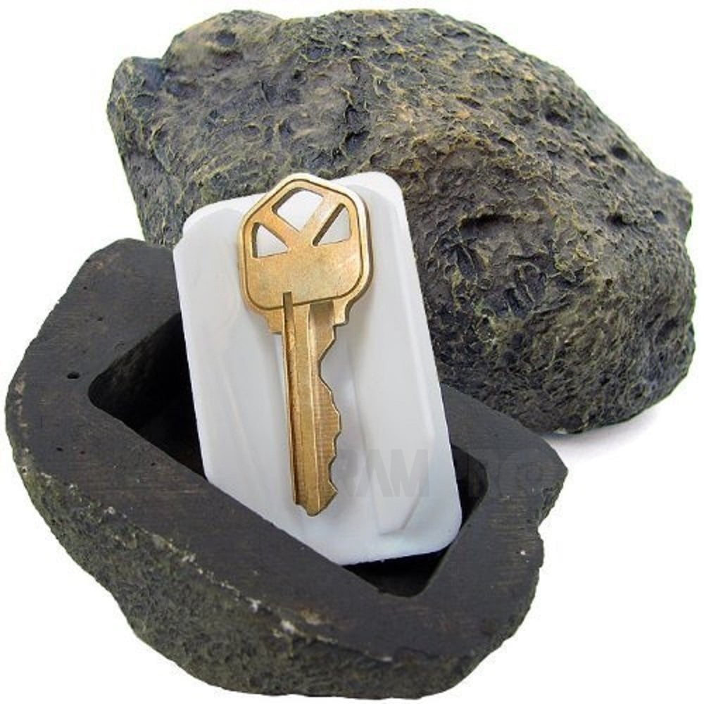 Hide-a-Spare-Key Fake Rock - Looks & Feels like Real Stone - Safe for Outdoor Garden or Yard, Geocaching (1)