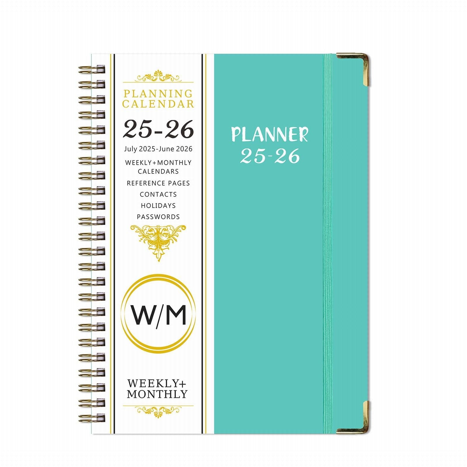 Summer Deal！ Yxwen 25.7-26.6 Years English Notepad A5 2025.7 to 2026.6 Planner – Weekly ＆ Monthly Planner Fromfrom July 2025 to 2026 Daily and Monthly Planner Notebook One Size Mint Green