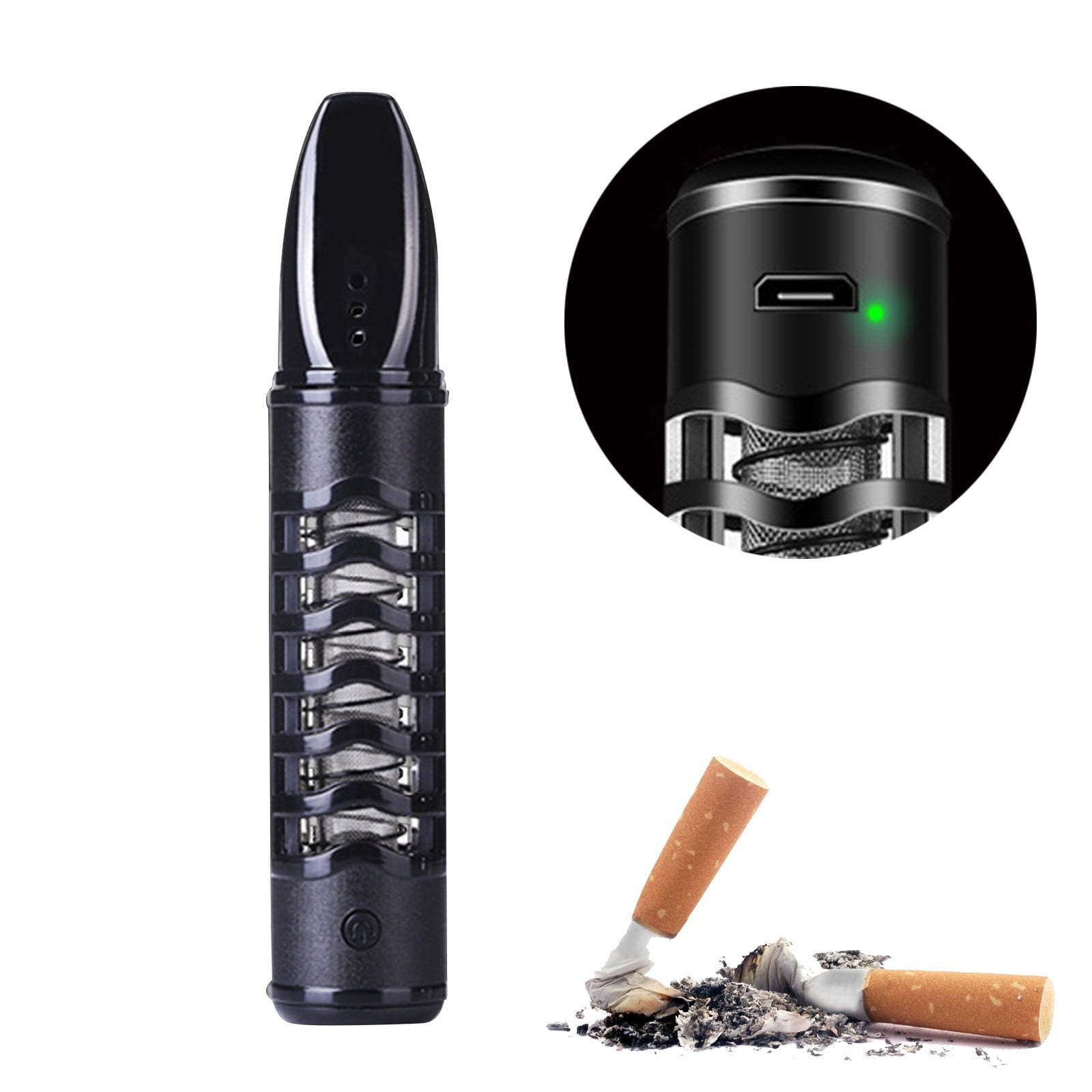 Jwdx 1 Ashtray Cover; 1 Charging Cable Car Usb Charging Ashtray Lazy Holder Does Not Drop The Ash Ashtray Filter Holder With Usb Tungsten Coil Ashtray One Size Red