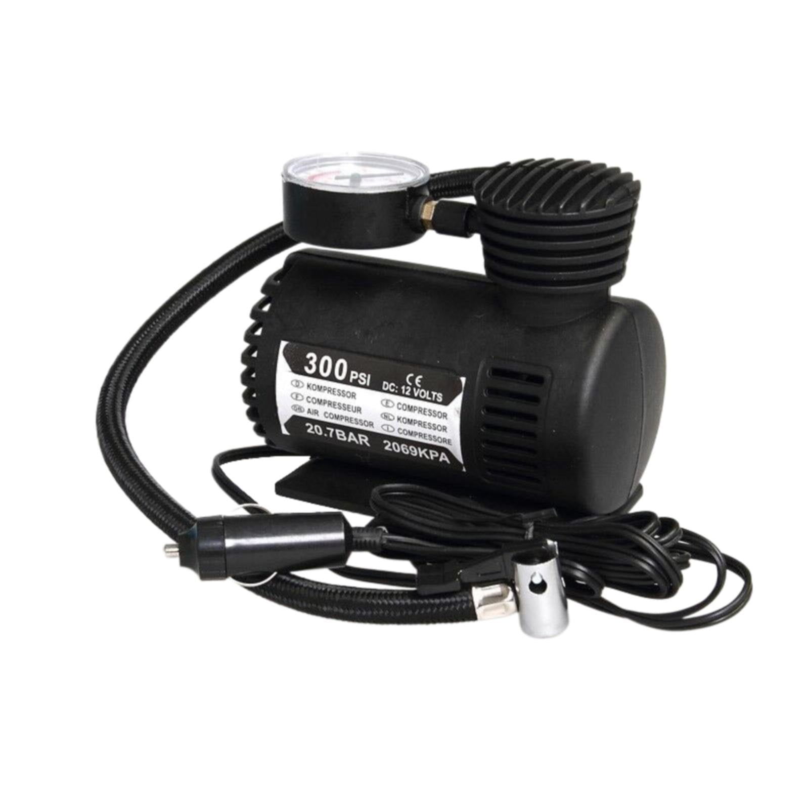 Emergency Car Pump (Power Supply: Cigarette Lighter Plug) JWDX, Pump x1 Departure (Locomotive Type) Air Pump 12V Vehicle Tire Inflator One Size Black