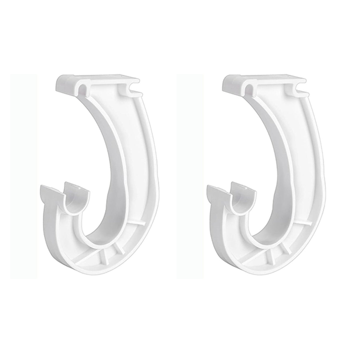 Hanging J Shape Closet Rod Bracket White 2Pc JWDX, 2Pcs Hanging Closet Rod Support Closet Shelf Rod Holder Sturdy J Shaped Closet Brackets for Hanging Clothes Cabinets Storage and Curtain One Size D