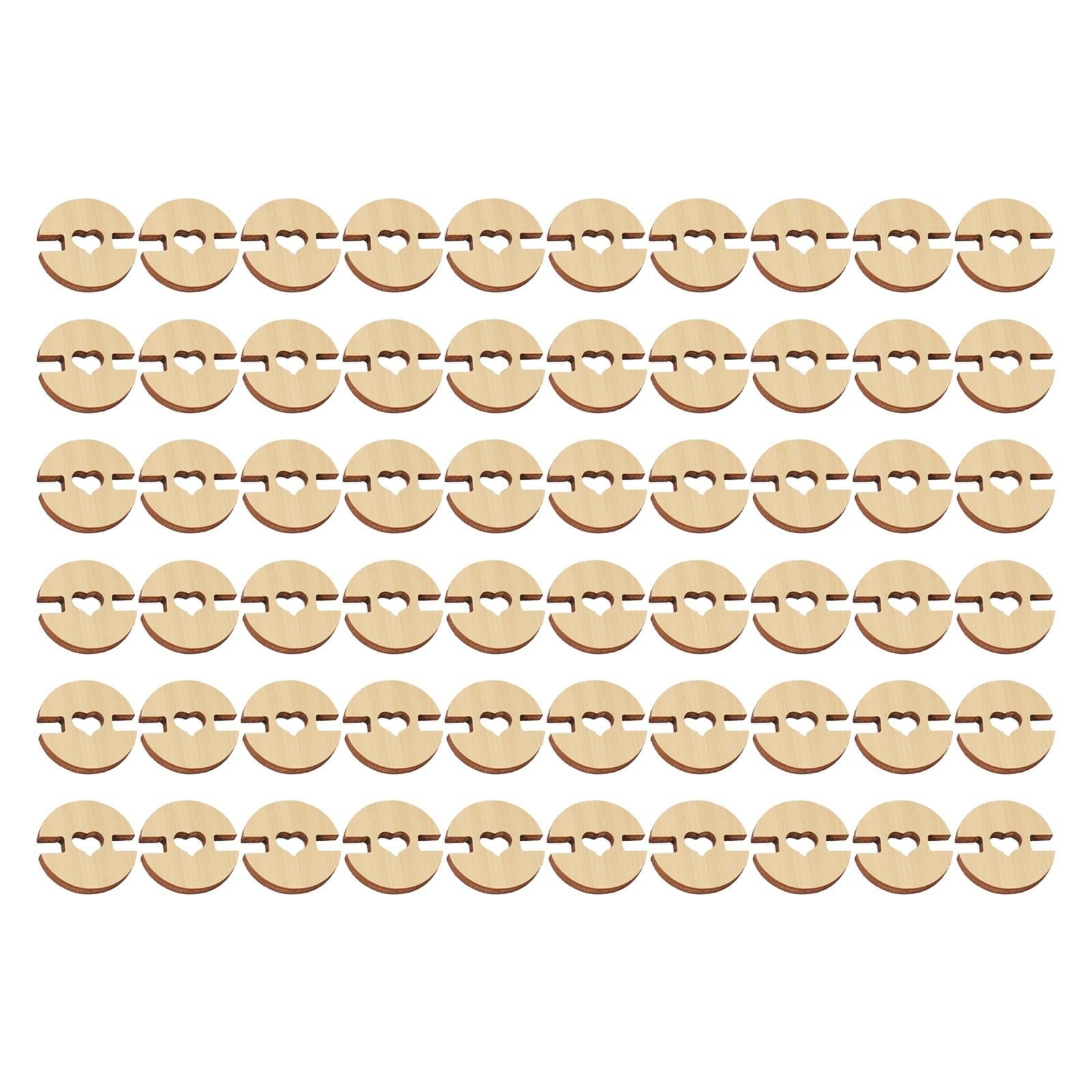 JWDX, 50/60/100 Buttons 50/60/100 Pcs Buttons for Hats Wooden Handmade Buttons Removable Love Button Crafts Faux Fastener Holder Sewing Clothing Accessories for Knitting Crochet One Size BA