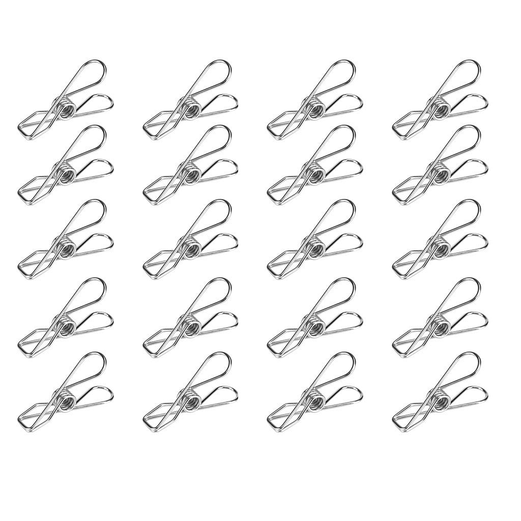 Clothespins 20Pcs 5.5Cm Opp Bag JWDX, 20 * Outdoor Camping Clothes Drying Rack Clip Hanging Outdoor Travel Windproof Clothes Line Drying Rack Clamp 20Pcs One Size Silver