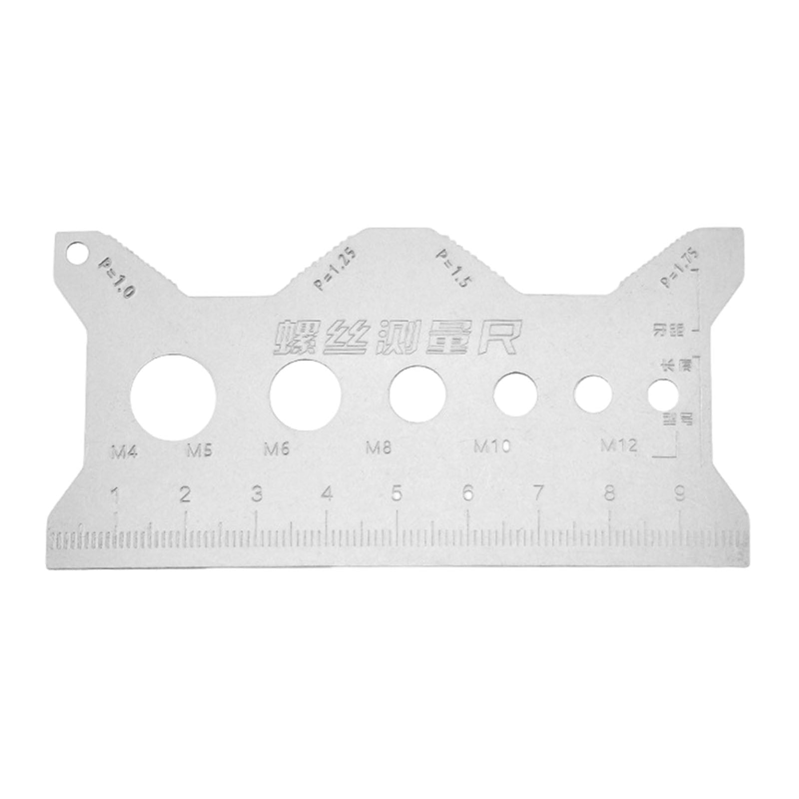 Screw Measuring Tape JWDX, 1 Measuring Ruler Precisions Screw Gauges Accurate Measurement Tool Screw Measuring Card Portable Screw Size Measuring for 4Mm/5Mm One Size Silver