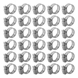 30Pc 304 Stainless Steel Beautiful Throat Clamp (Hand-Made 30Pc 304 10-16Mm Throat Clamp) JWDX, 30 Pack Hose Clamps Stainless Steel Clamps Worm Gear Hose Clamp Miniature Powerseal Kit One Size Silver