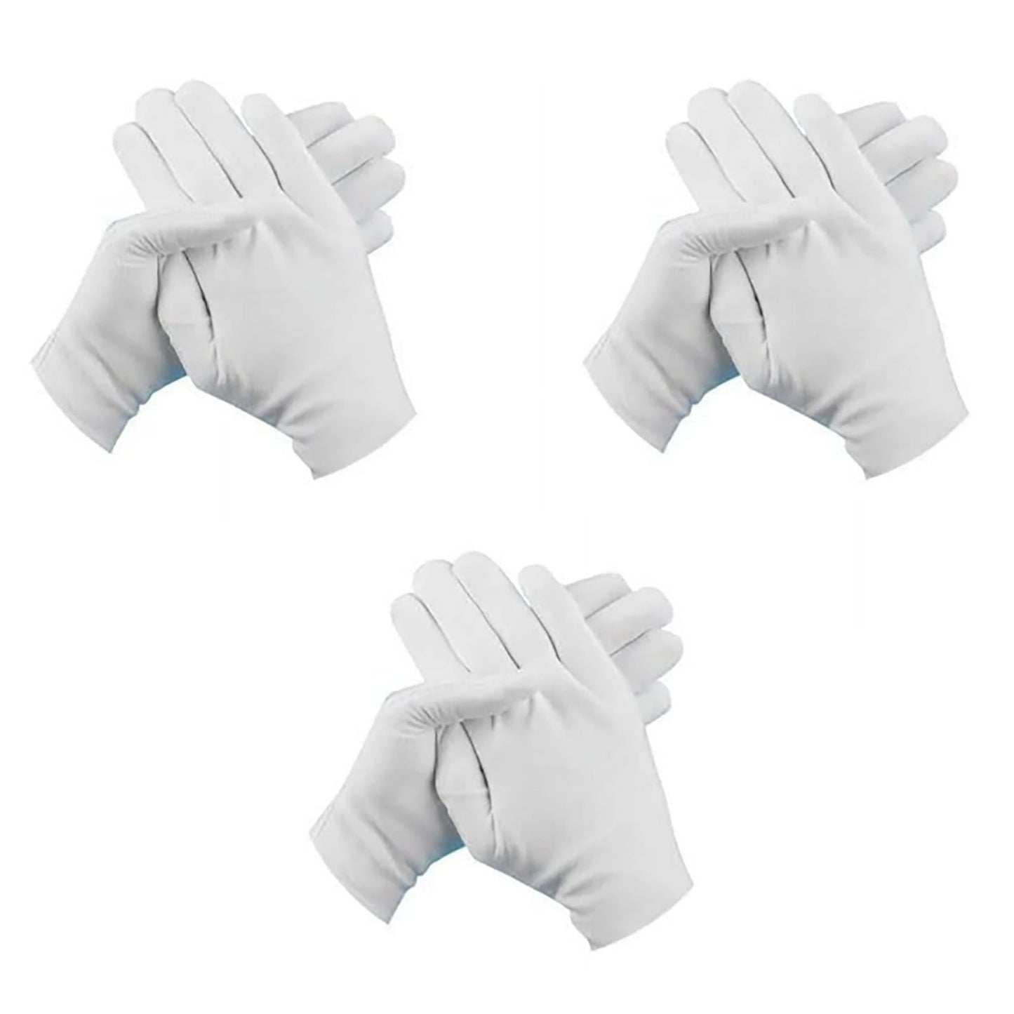 Cotton White Gloves 3Pcs Size S 3 Pairs Of Gloves 3 Pairs Of White Cotton Gloves Breathable Work Jewelry Inspection Etiquette Gloves Protective Gear S JWDX One Size A