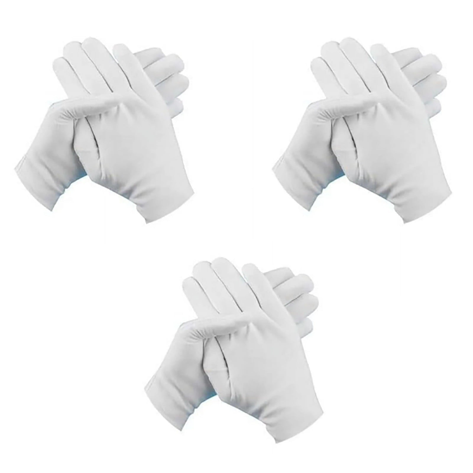 Cotton White Gloves 3Pcs Size S 3 Pairs Of Gloves 3 Pairs Of White Cotton Gloves Breathable Work Jewelry Inspection Etiquette Gloves Protective Gear S JWDX One Size A