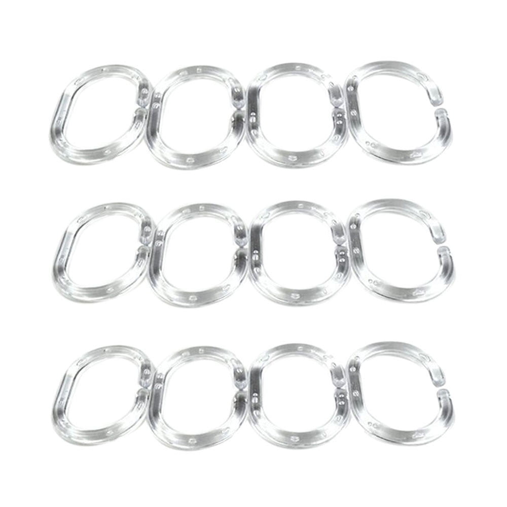 360 Degree Twistable Shower Curtain Ring Box Transparent C-Shaped Hooks 12 Pcs Jwdx Household Hooks Set Rubber Clear of Rings 12 Silicone Shower Curtain Housekeeping & Organizers One Size Clear