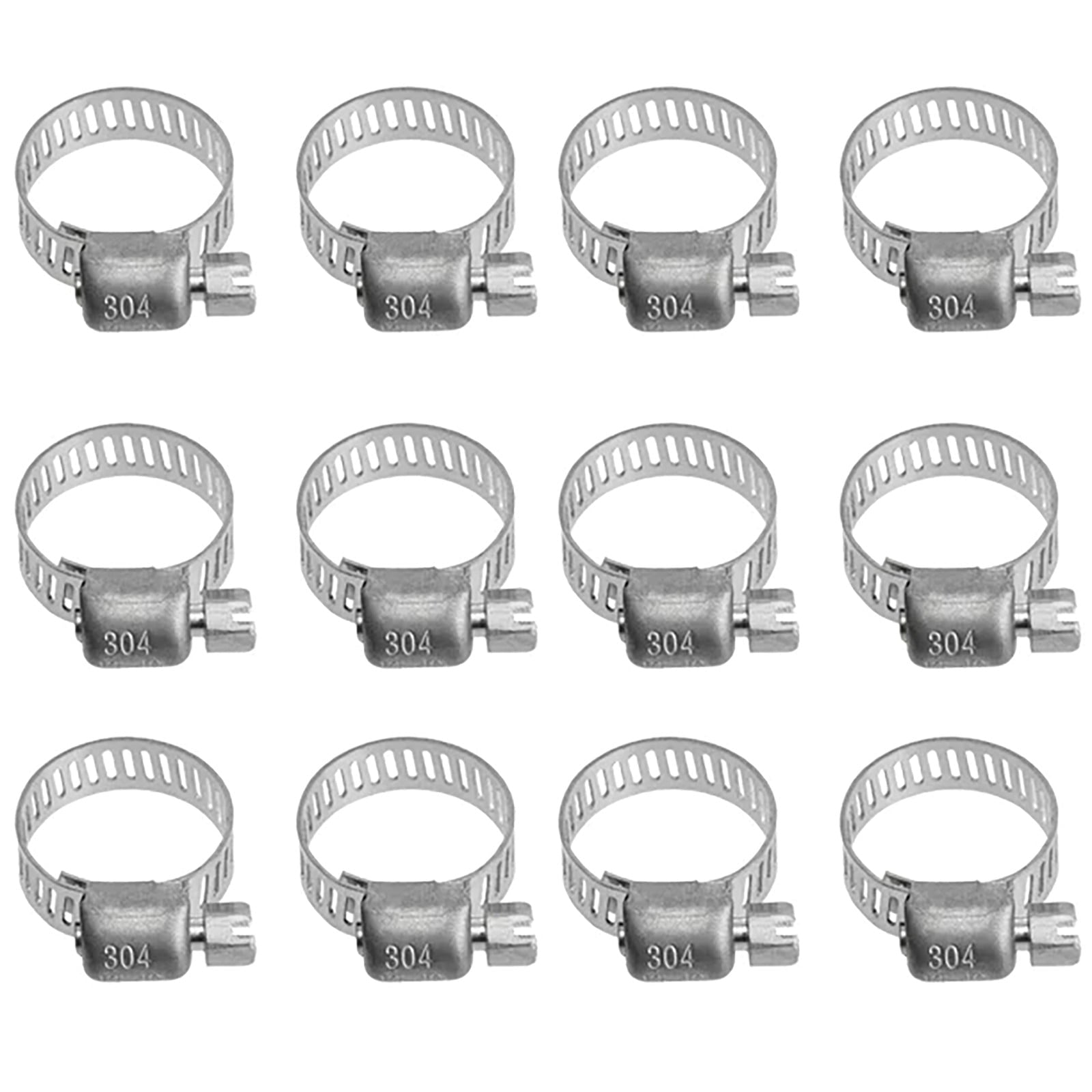 JWDX Hot Clearance! 12 Pack Hose Clamps Stainless Clamps Worm Gear Hose Clamp Miniature Powerseal Wormdrive Kit, 12x Stainless Steel Hose Clamps 12Pc 304 stainless steel hose clamp 12PC
