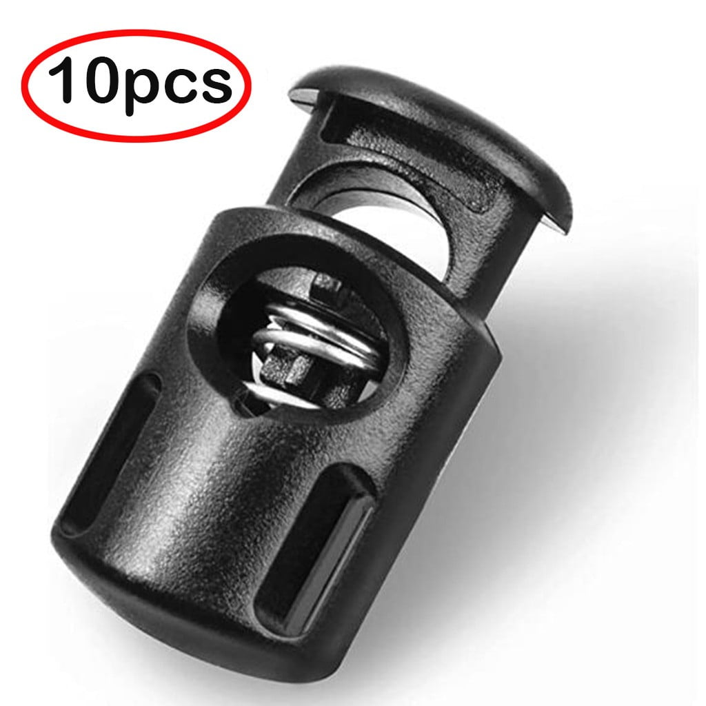 JWDX Hot Clearance!10Pc Rope Cord Locks Clip End Single Holes Luggage Lanyard Fasten Stopper Sliding, 10Pcs Spring Buckles Spring Buckle One Size Spring buckle