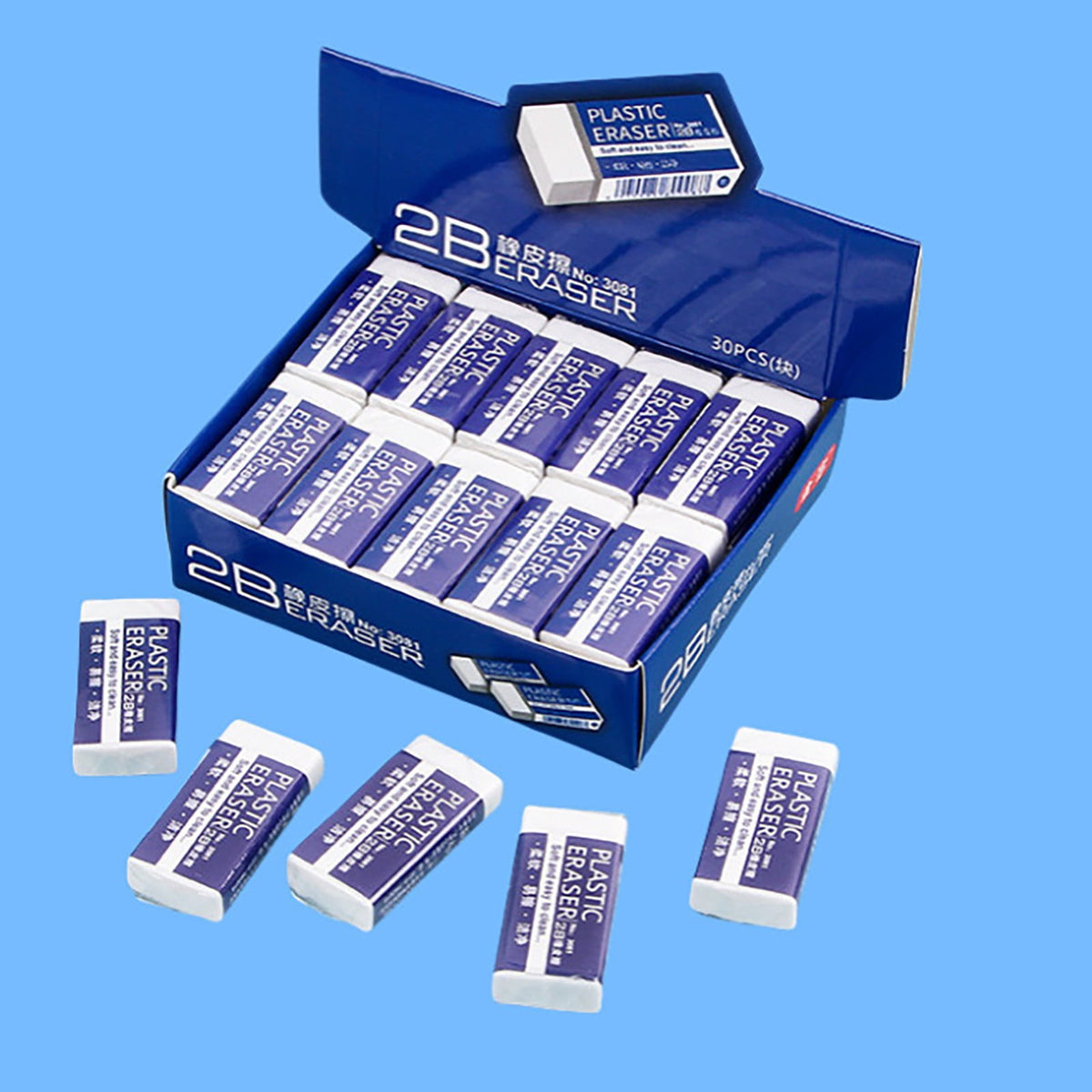 JWDX Hot Clearance! Stationery 2B Eraser stǔdənt Chǐ-ldrən Eraser Art Sketch Painting Pencil Eraser Learning Stationery, 5 Large Erasers + 5 Small Erasers Stationery 2B eraser L+S S*5+L*5