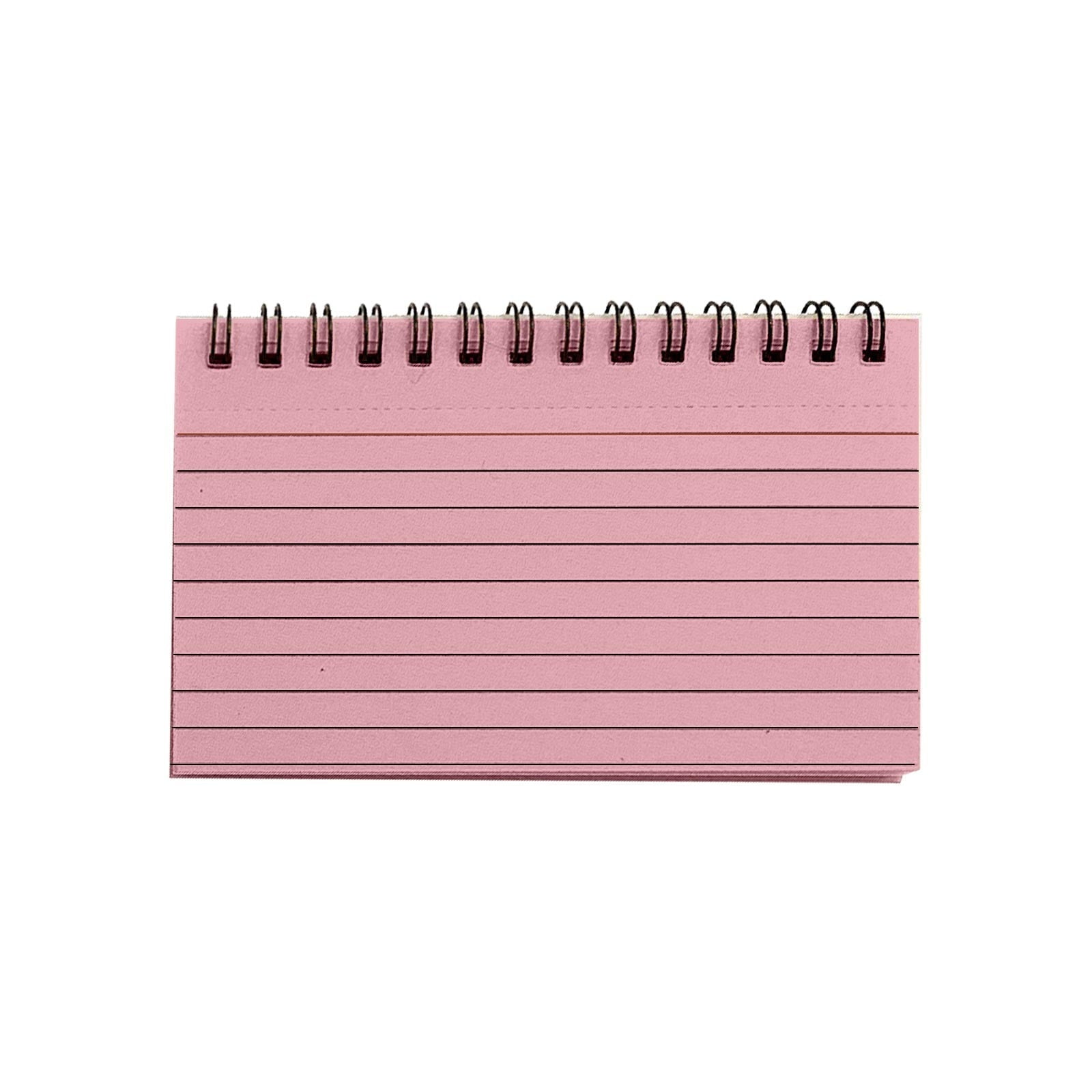 JWDX Hot Clearance! 50 Pieces Multicolor Index Cards 3x5 Inches Ruled Index Cards Sprial Note Taking Paper in Multiple Colors for Schǒ-ǒl Learning Memory Recipe Memo Scratch Pad, Notebook*1 Pink tear-away index cards Green