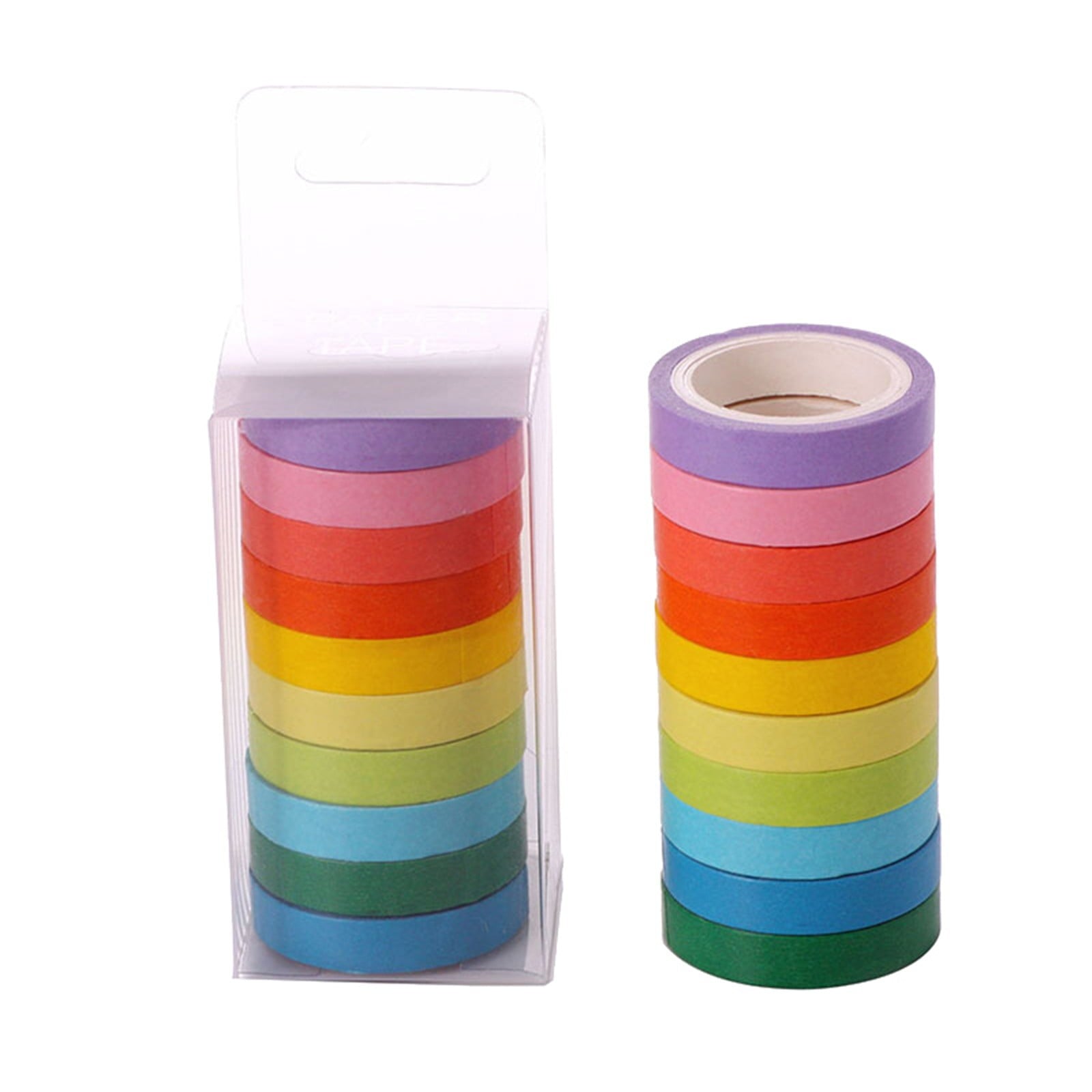 JWDX Hot Clearance! Washi Tape Set of 10 Solid Colored Tape for Diy Schǒ-ǒl, 10 Rolls of Tape One Size Pink