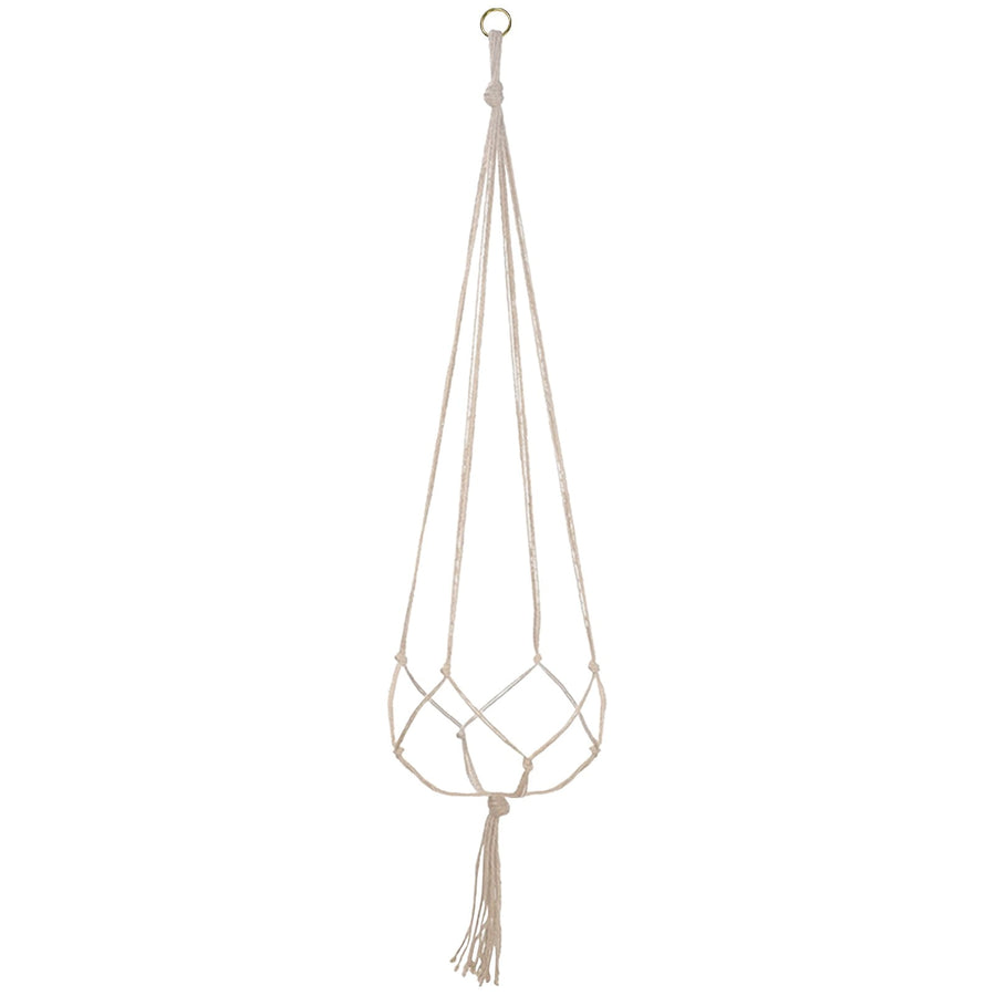 LGCASL Plant Hanger Flower Pot Plant Holder for Indoor Outdoor Decorations,Indoor Hanging Planter Holder, Hanging Baskets for Plant, 1X Hanging Basket Net Bag Brown Plant Hangers White
