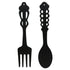 LGCASL Metal Fork Spoon Wall Decor Hanging Sculpture Farmhouse Wall Decor for Kitchen, Two-Piece Wall Sticker Set Wrought iron wall decoration Black