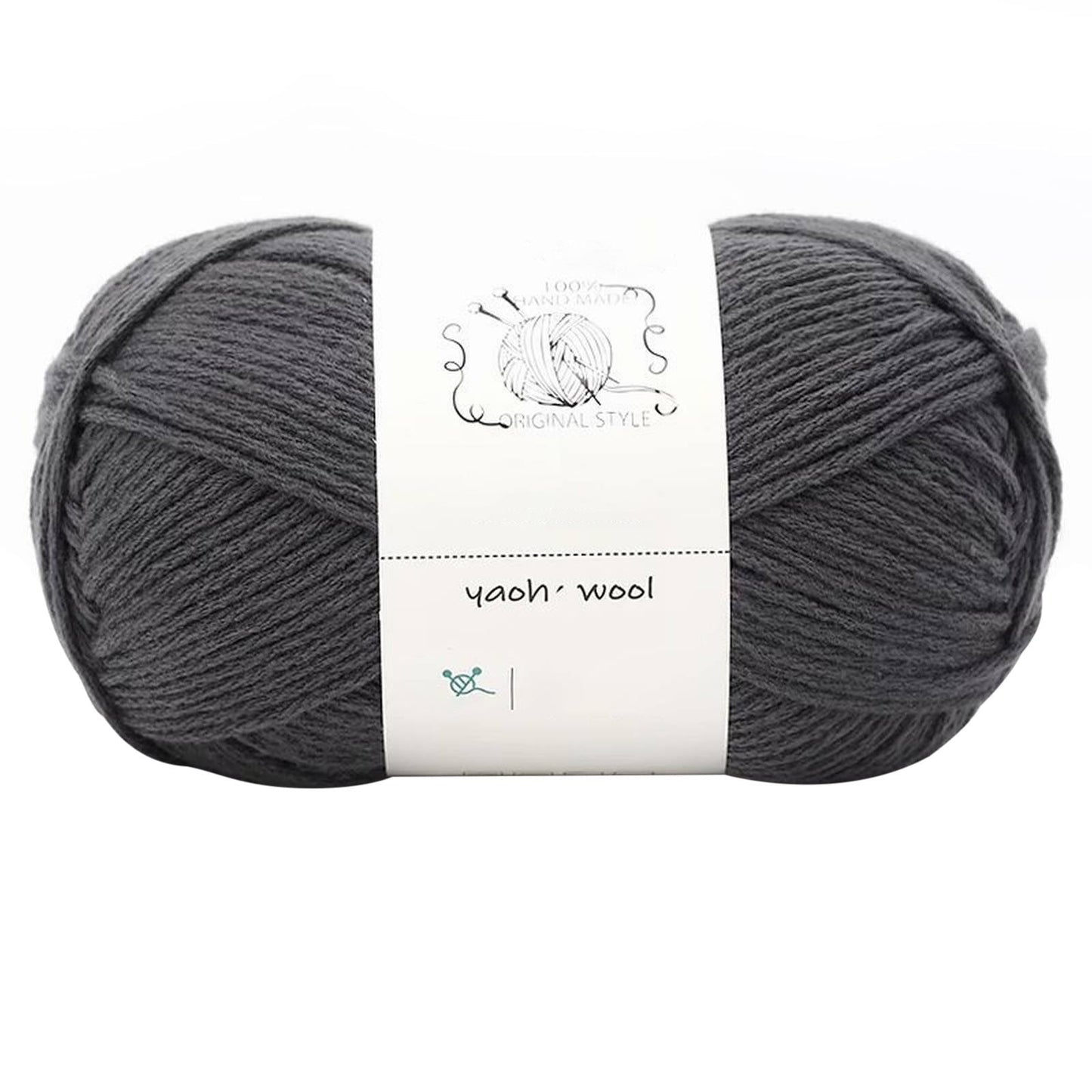 LGCASL Hand-Knitted Yarn #2 Pure White , 1Pc100G Hand Woven Cotton Yarn Soft Crochet Yarn for Hand Knitting Warm Sweater Sofa Cushion Scarf Diy Dark Gray