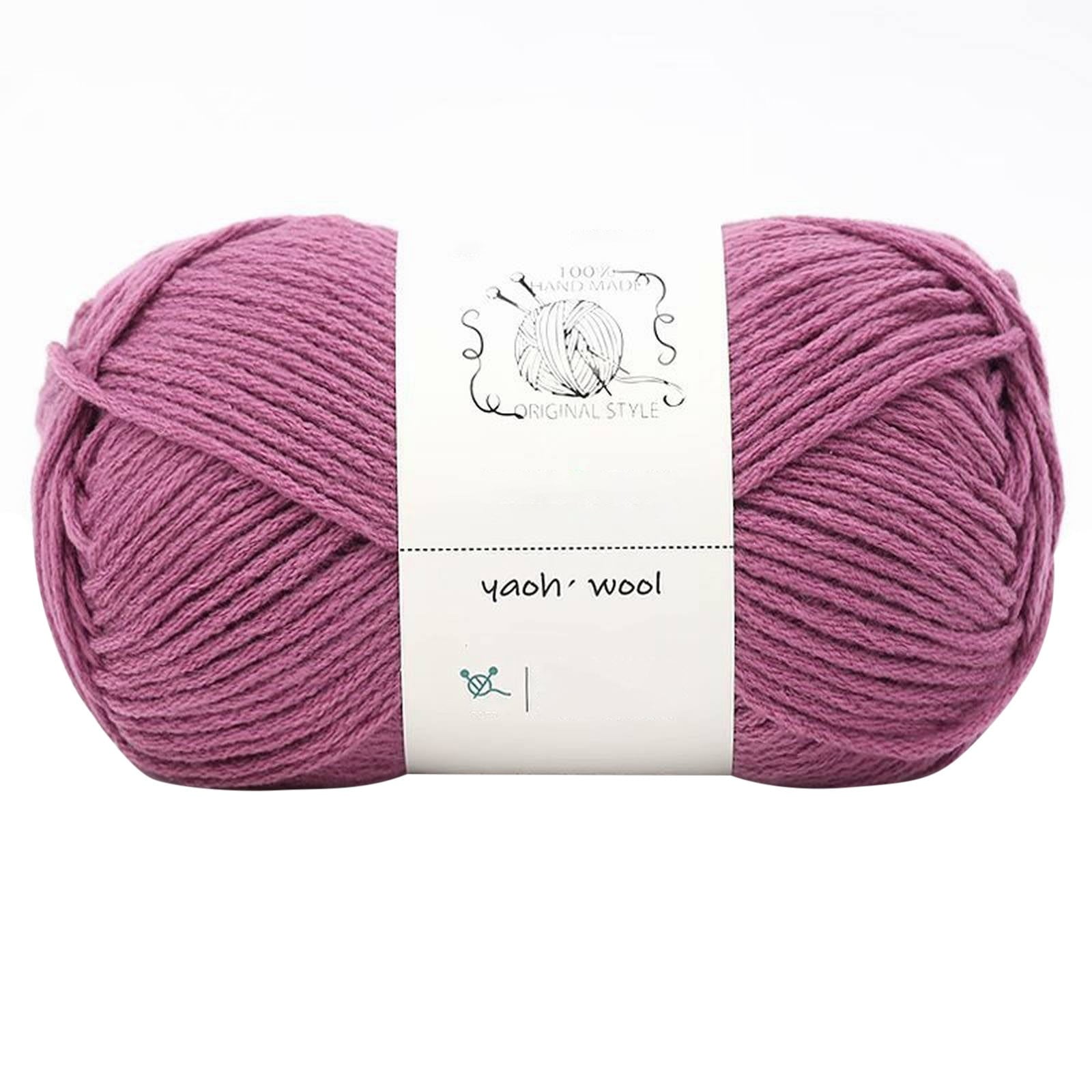 LGCASL Hand-Knitted Yarn #2 Pure White , 1Pc100G Hand Woven Cotton Yarn Soft Crochet Yarn for Hand Knitting Warm Sweater Sofa Cushion Scarf Diy Dark Purple
