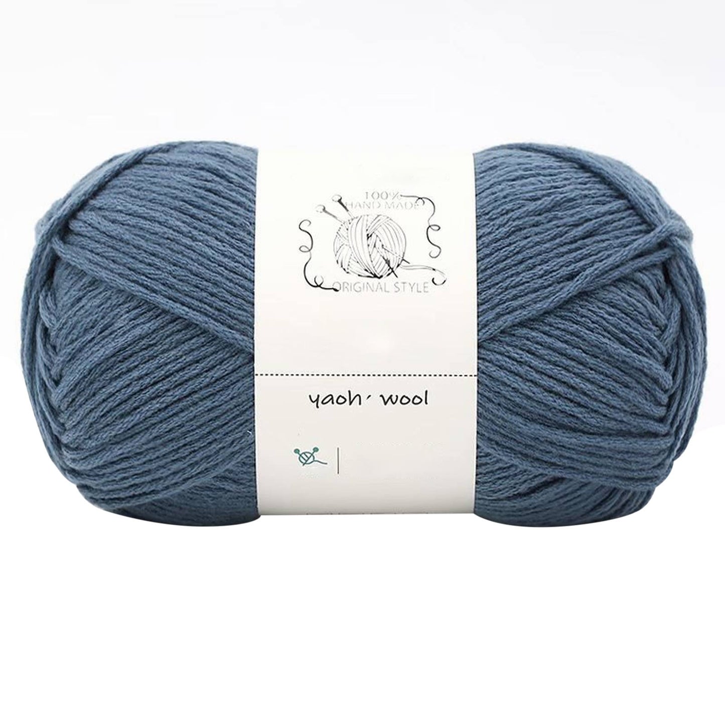 LGCASL Hand-Knitted Yarn #2 Pure White , 1Pc100G Hand Woven Cotton Yarn Soft Crochet Yarn for Hand Knitting Warm Sweater Sofa Cushion Scarf Diy Denim Blue