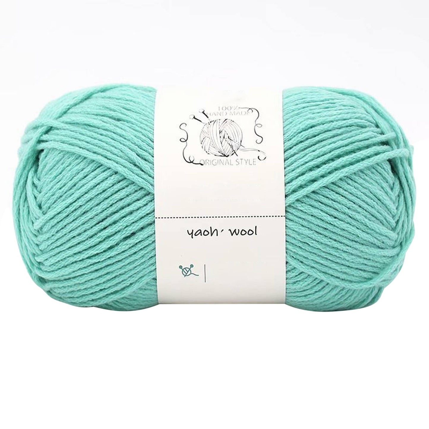 LGCASL Hand-Knitted Yarn #2 Pure White , 1Pc100G Hand Woven Cotton Yarn Soft Crochet Yarn for Hand Knitting Warm Sweater Sofa Cushion Scarf Diy Interlaced Teal
