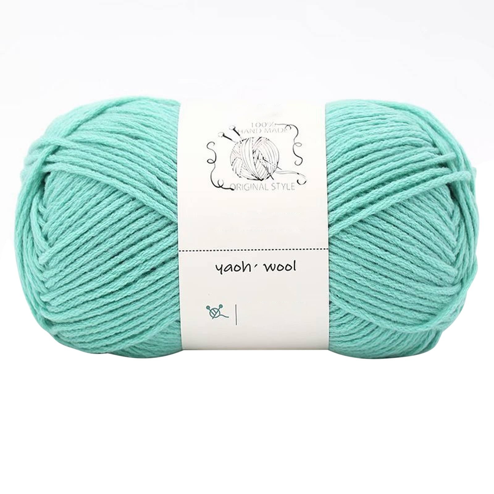 LGCASL Hand-Knitted Yarn #2 Pure White , 1Pc100G Hand Woven Cotton Yarn Soft Crochet Yarn for Hand Knitting Warm Sweater Sofa Cushion Scarf Diy Interlaced Teal