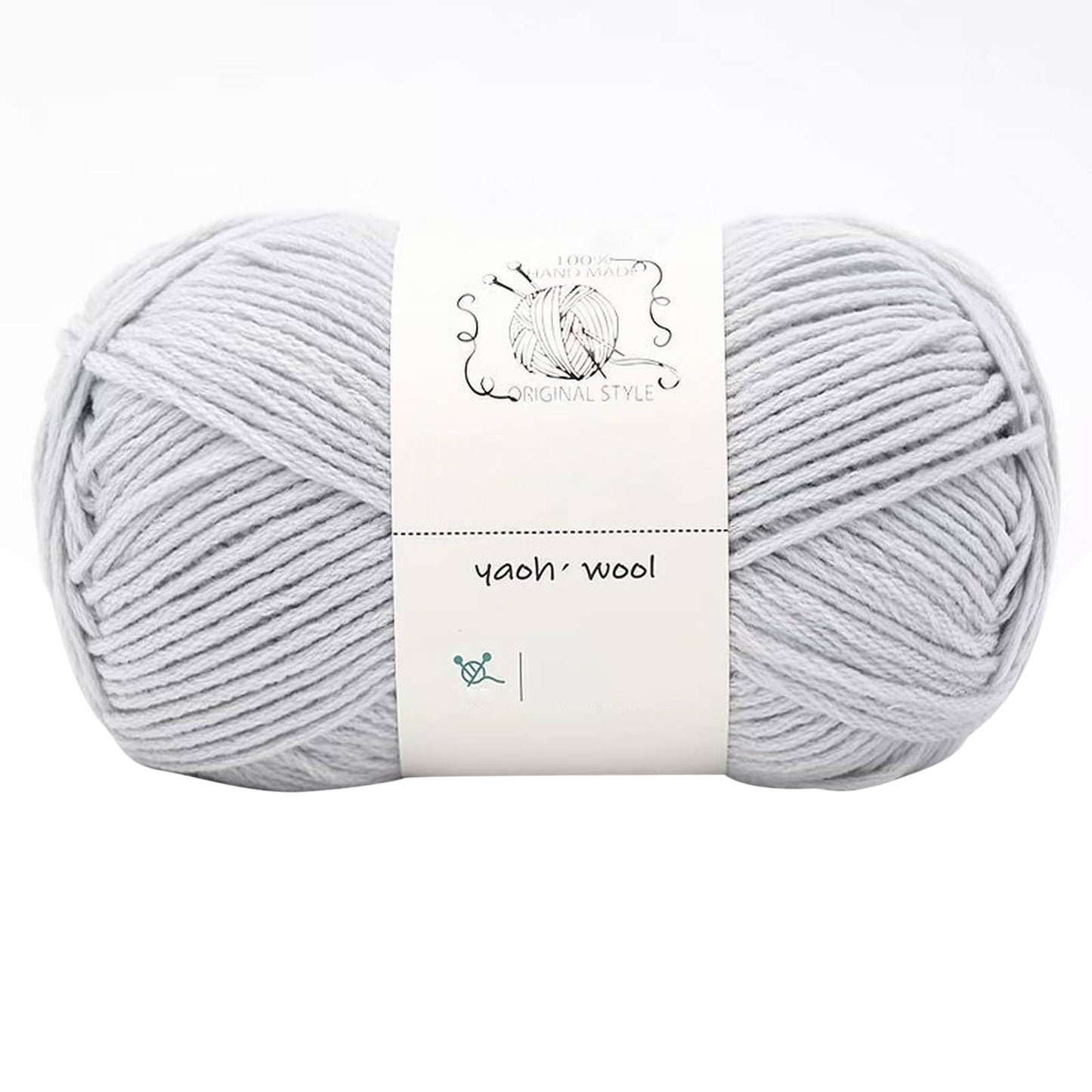 LGCASL Hand-Knitted Yarn #2 Pure White , 1Pc100G Hand Woven Cotton Yarn Soft Crochet Yarn for Hand Knitting Warm Sweater Sofa Cushion Scarf Diy Light Gray