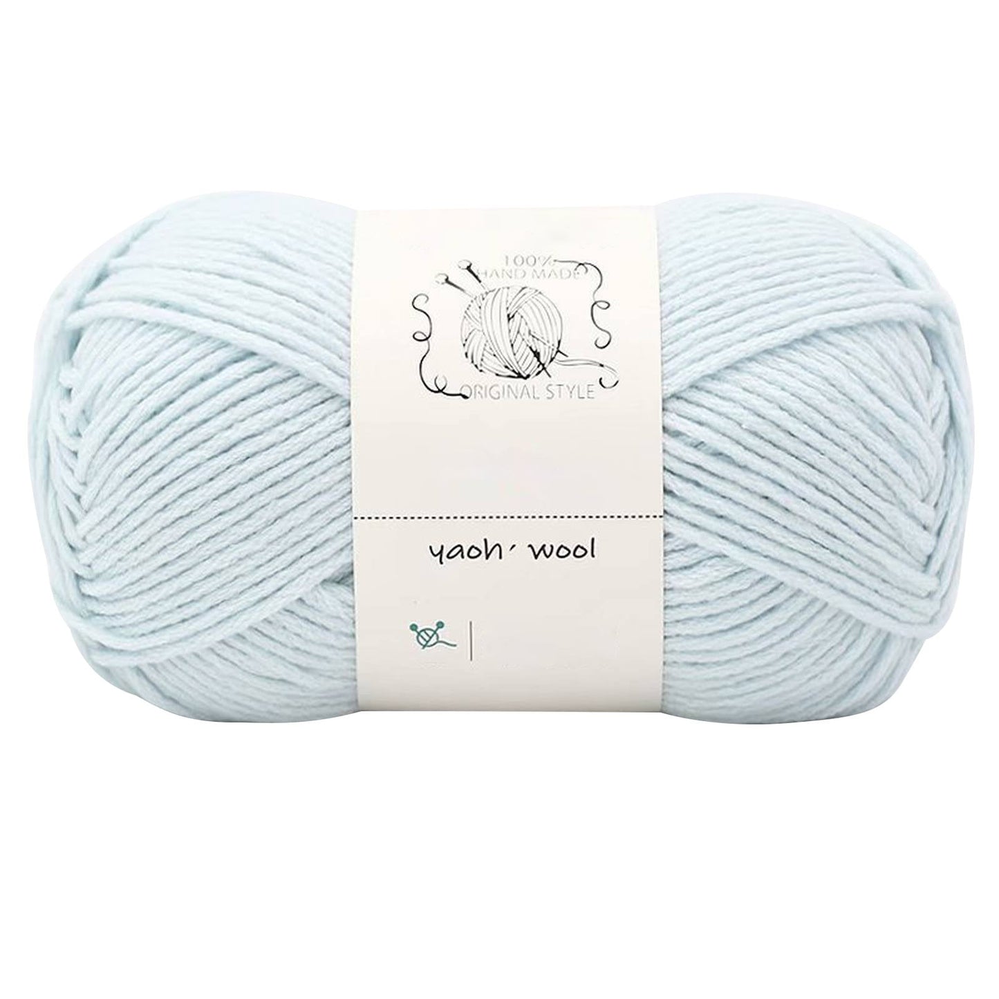 LGCASL Hand-Knitted Yarn #2 Pure White , 1Pc100G Hand Woven Cotton Yarn Soft Crochet Yarn for Hand Knitting Warm Sweater Sofa Cushion Scarf Diy Light blue