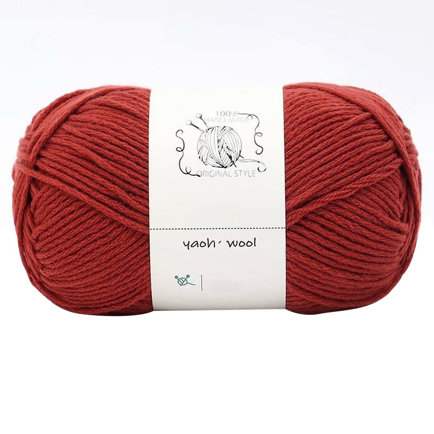 LGCASL Hand-Knitted Yarn #2 Pure White , 1Pc100G Hand Woven Cotton Yarn Soft Crochet Yarn for Hand Knitting Warm Sweater Sofa Cushion Scarf Diy Roman red