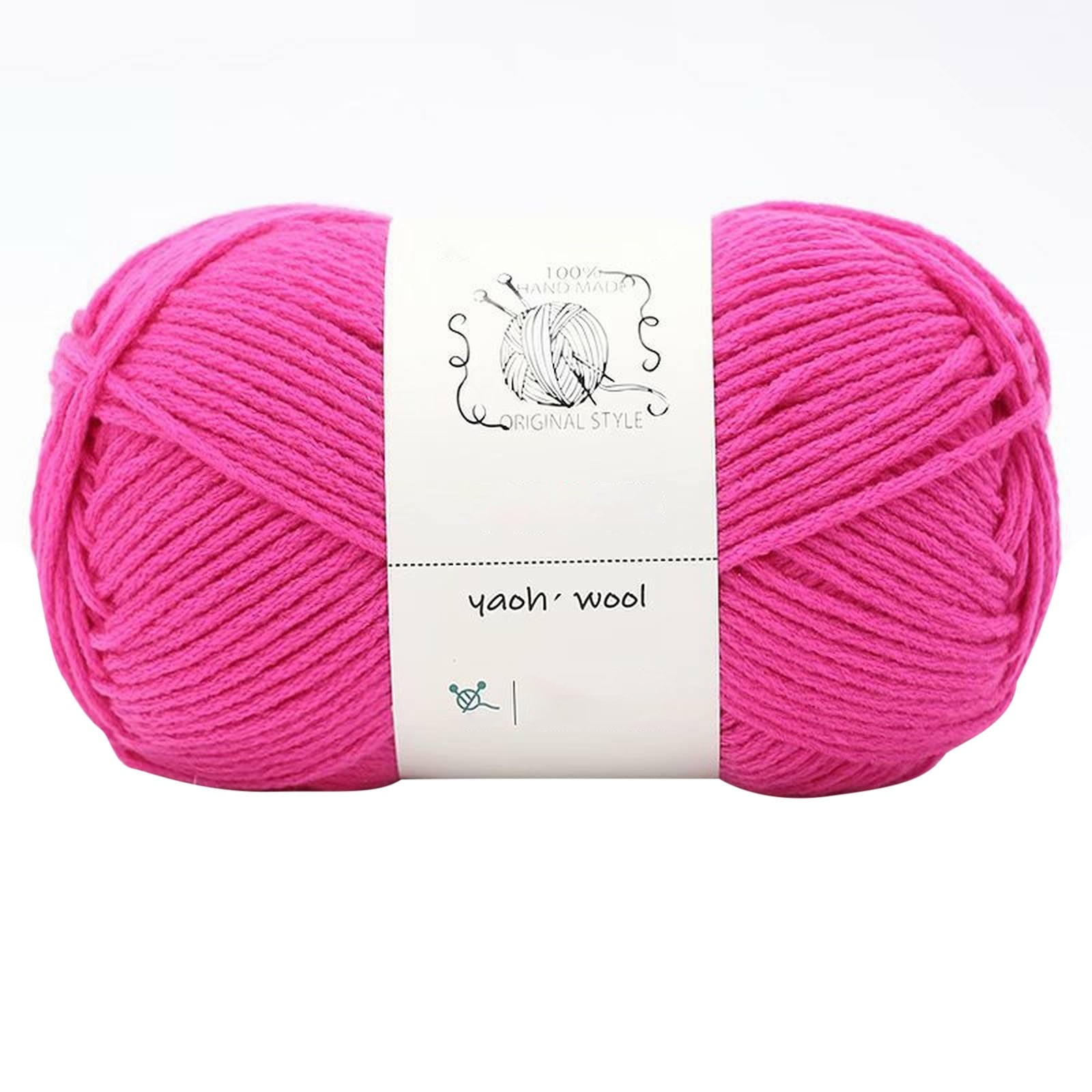LGCASL Hand-Knitted Yarn #2 Pure White , 1Pc100G Hand Woven Cotton Yarn Soft Crochet Yarn for Hand Knitting Warm Sweater Sofa Cushion Scarf Diy Rose Red
