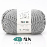 LGCASL Hand-Knitted Yarn #2 Pure White , 1Pc100G Hand Woven Cotton Yarn Soft Crochet Yarn for Hand Knitting Warm Sweater Sofa Cushion Scarf Diy Smoky Gray