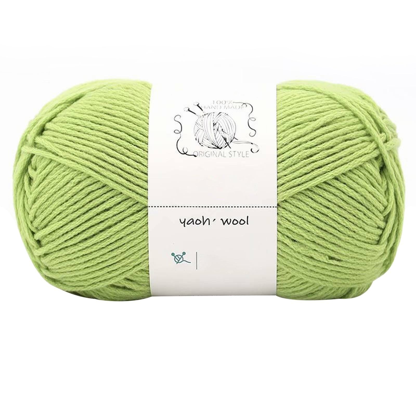 LGCASL Hand-Knitted Yarn #2 Pure White , 1Pc100G Hand Woven Cotton Yarn Soft Crochet Yarn for Hand Knitting Warm Sweater Sofa Cushion Scarf Diy autumn green