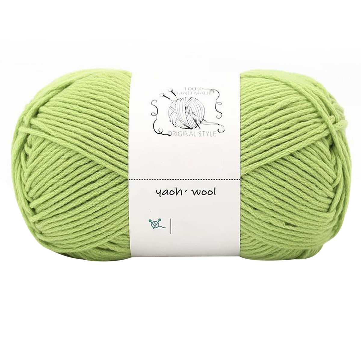 LGCASL Hand-Knitted Yarn #2 Pure White , 1Pc100G Hand Woven Cotton Yarn Soft Crochet Yarn for Hand Knitting Warm Sweater Sofa Cushion Scarf Diy autumn green