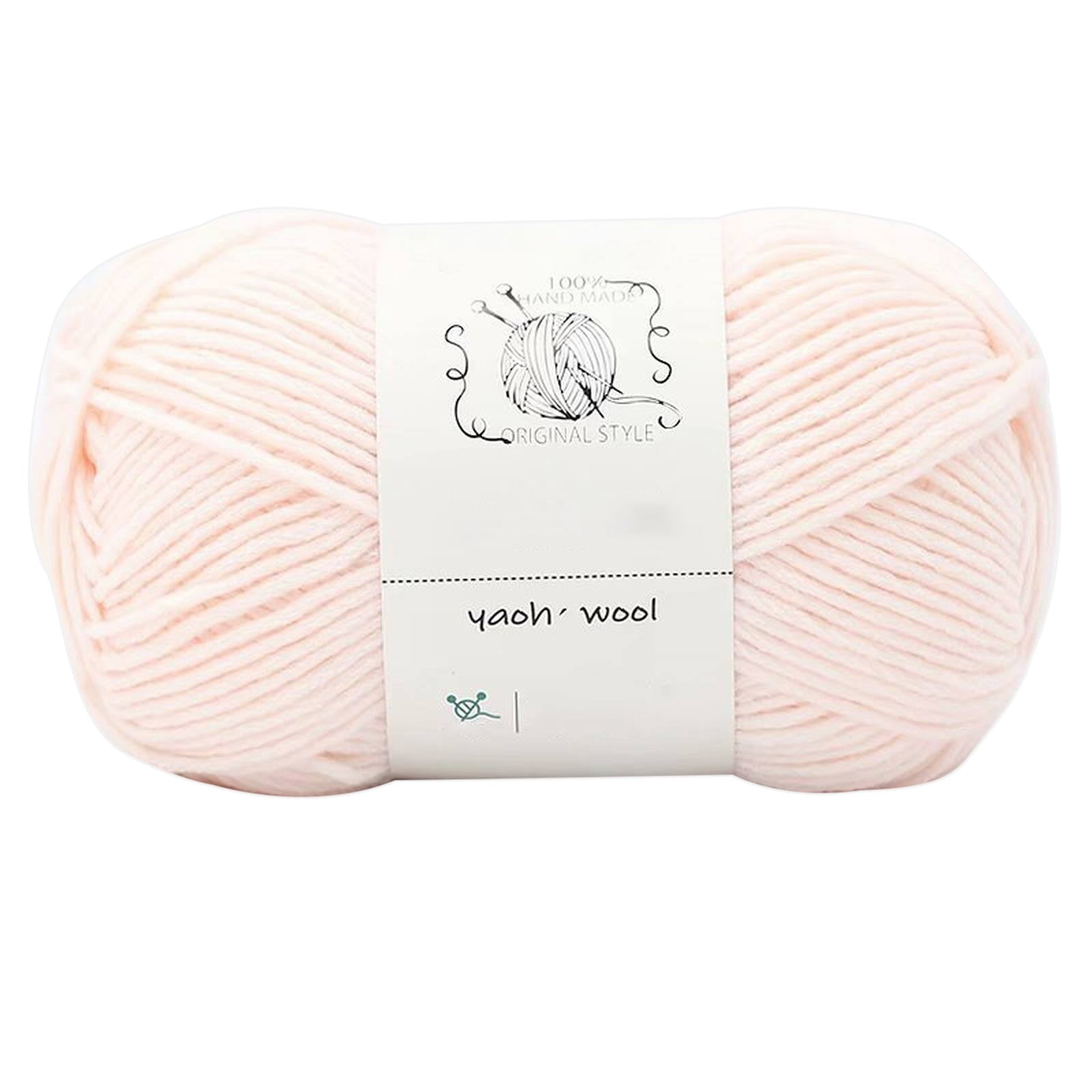 LGCASL Hand-Knitted Yarn #2 Pure White , 1Pc100G Hand Woven Cotton Yarn Soft Crochet Yarn for Hand Knitting Warm Sweater Sofa Cushion Scarf Diy cherry pink