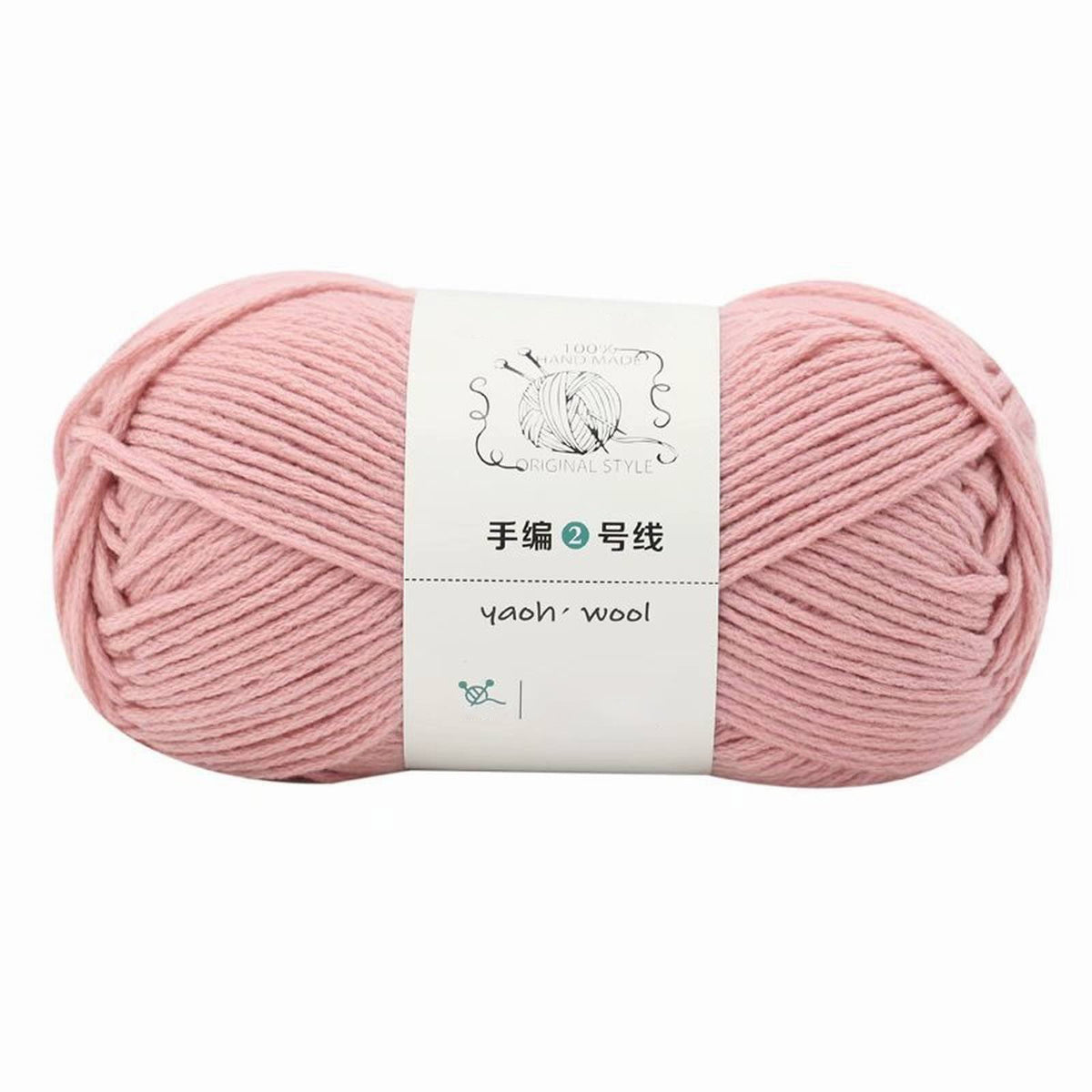 LGCASL Hand-Knitted Yarn #2 Pure White , 1Pc100G Hand Woven Cotton Yarn Soft Crochet Yarn for Hand Knitting Warm Sweater Sofa Cushion Scarf Diy dark pink