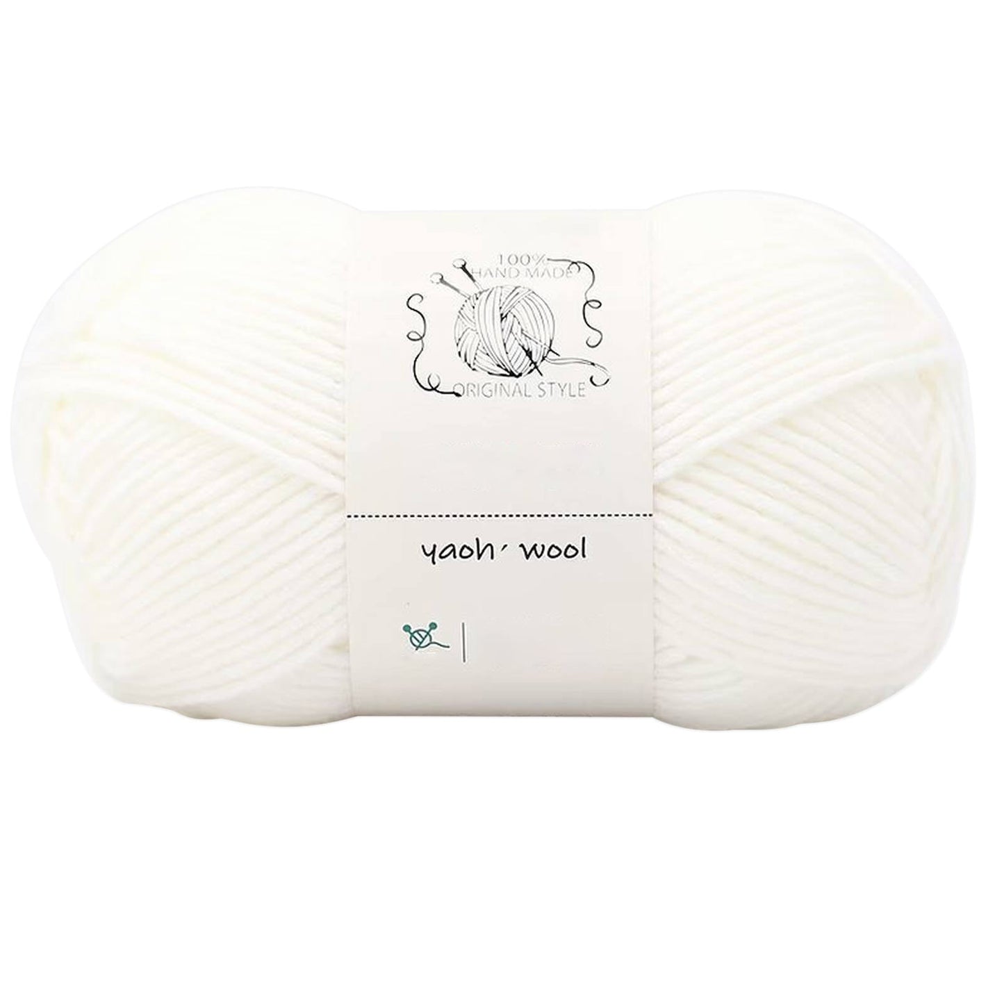 LGCASL Hand-Knitted Yarn #2 Pure White , 1Pc100G Hand Woven Cotton Yarn Soft Crochet Yarn for Hand Knitting Warm Sweater Sofa Cushion Scarf Diy pure white