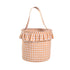 Small Wall-Mounted Kitchen Storage Basket, Hanging Storage Wicker Baskets Wall Mounted Woven Hanging Basket Wicker Small Basket with Handle Wicker Basket with Handle Small Basket Organizer Light Orange and White Checkered Easter Canvas Egg Basket